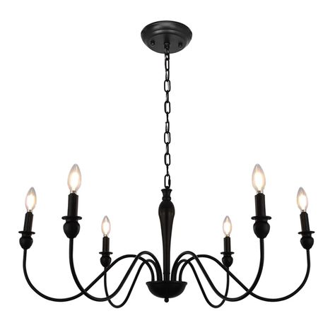 August Grove® Modern Farmhouse Dining Room Chandelier 6-Light Mattle Black Large Island Candlestick Chandelier Pendant & Reviews | Wayfair Farmhouse Dining Room Chandelier, Black Farmhouse Chandelier, Candlestick Chandelier, Country Style Home Decor, Modern Farmhouse Dining Room, Farmhouse Chandeliers, Farmhouse Candles, Black Farmhouse, Modern Farmhouse Dining