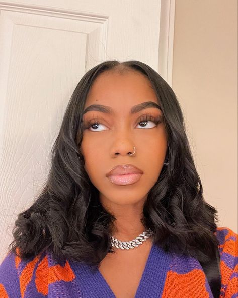 Prom Hair Black Women Classy, Curly Relaxed Hair Black Women, Mikaria Janae, Prom Styles, Pressed Natural Hair, Silk Press Natural Hair, Sew In Hairstyles, Pelo Afro, Flat Iron Hair Styles