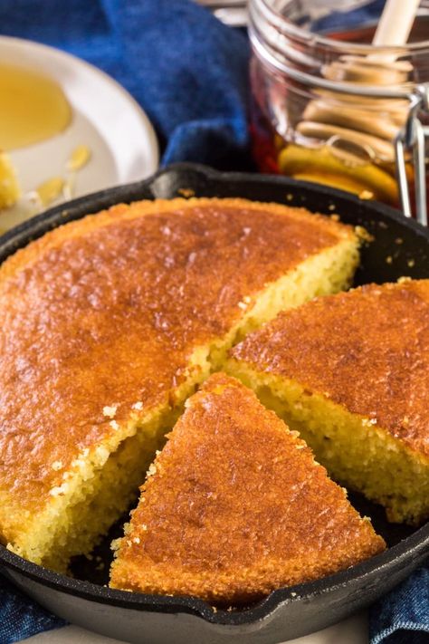 Sour Cream Cornbread (Easy Recipe) - Insanely Good Cream Corn Bread, Cream Cornbread, Sour Cream Cornbread, Creamed Corn Cornbread, Healthy Sour Cream, Jiffy Recipes, White Corn Meal, Sour Cream Recipe, Dream Restaurant