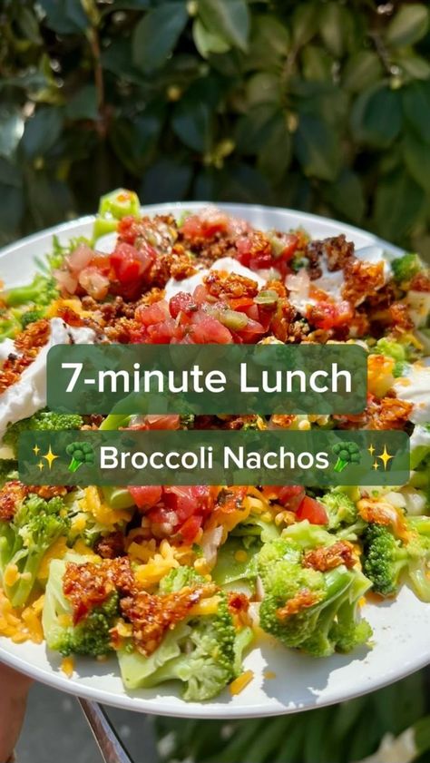 Sometimes the fastest recipes are the most satisfying I heated the potato and broccoli for 6:30 minutes. And literally devoured this plate in less than 10 😂 #healthyrecipes #healthyfood #whatieatinaday # #whatieat #lunchideas #healthylunchideas #broccoli #nachos #healthynachos #microwaverecipes | Ilana Muhlstein Nutrition | Ilana Muhlstein Nutrition · Original audio Broccoli Nachos, Ilana Muhlstein, Ilana Muhlstein Recipes, Healthy Nachos, Most Satisfying, Microwave Recipes, Lunch Meal Prep, Healthy Lunch, Healthy Dinner