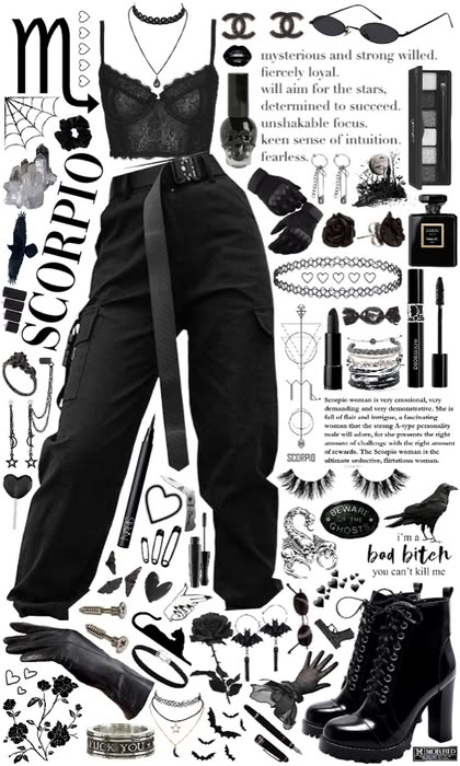 Scorpio 🖤🤍 Outfit | ShopLook Zodiac Party Outfit, Zodiac Inspired Outfits, Scorpio Venus Style Casual, Scorpio Dressing Style, Scorpio Inspired Outfits, Scorpio Outfit Ideas, Scorpio Fashion Outfits, Scorpio Venus Aesthetic Clothes, Scorpio Style Aesthetic