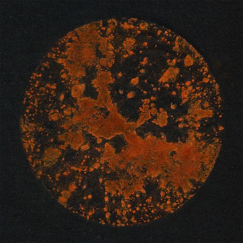 sunspots #8 - rust print - black | more rust prints | Sharon Pazner | Flickr Abstract Painting Acrylic Modern, Rust Dye, Paper Mache Clay, Gelli Printing, Pet Logo Design, Circle Art, Creating A Business, Ethereal Art, Environmental Art