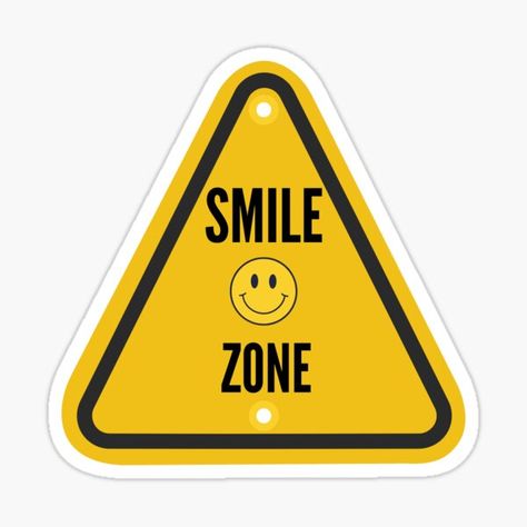 "Smile Zone Road Sign" Sticker for Sale by mariebrangwin | Redbubble Stickers Smile, Smile Zone, Dont Forget To Smile, Sign Sticker, Road Sign, Road Signs, Sign Design, Sticker Design, Sell Your Art