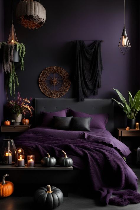 Simple Bed Designs, Bed Makeover, Purple Bedrooms, Minimalist Bed, Purple Bedroom, Interior Design Per La Casa, Dark Home Decor, Bed Design Modern, Apartment Decor Inspiration