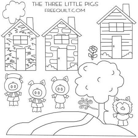 Three Little Pigs Characters Clip Art with Wolf, Coloring 3 Little Pigs Activities, Three Little Pig, Dr Seuss Coloring Pages, Farm Animal Quilt, Nursery Rhyme Characters, Coloring Crafts, Fairy Tale Crafts, The Three Little Pigs, Pig Crafts