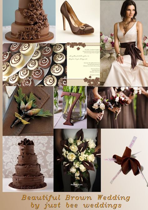 Just Bee Fashion: Brown Themed Wedding Brown Wedding Dresses, Coffee Wedding Theme, Brown Wedding Decor, Brown Wedding Dress, Chocolate Brown Wedding, Brown Wedding Themes, Bee Fashion, Wedding Brown, Brown Wedding Invitations