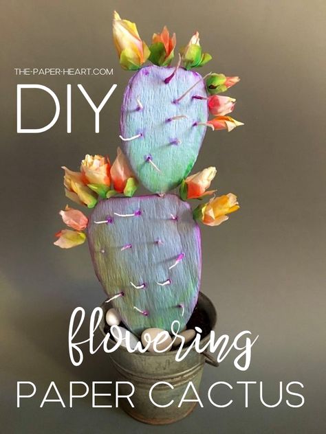 Crepe Paper Succulents Diy, Cactus Paper Mache, Plant Paper Art, Crepe Paper Cactus, Paper Mache Cactus Diy, Crepe Paper Succulents, Paper Mache Cactus, Paper Mache Plants, Tissue Paper Cactus