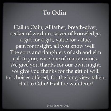 Viking Prayer, Viking Facts, Odin Norse Mythology, Odin Symbol, Norse Paganism, God Of Wisdom, Viking Quotes, Baba Jaga, Norse Gods