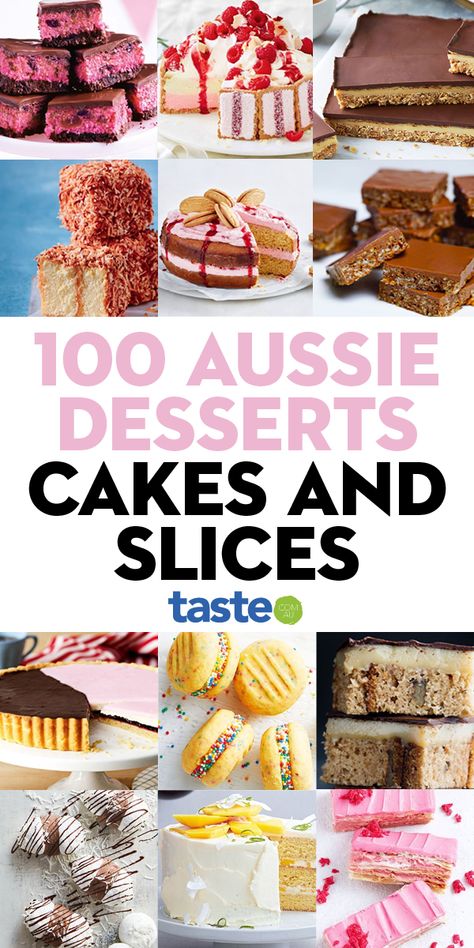 Aussie Buttercream, Australia Birthday Cake, Australian Licorice Recipe, Australian Dessert Recipes, Australian Vanilla Slice Recipe, Aussie Desserts, Dessert Slices, Australian Cake, Australia Cake