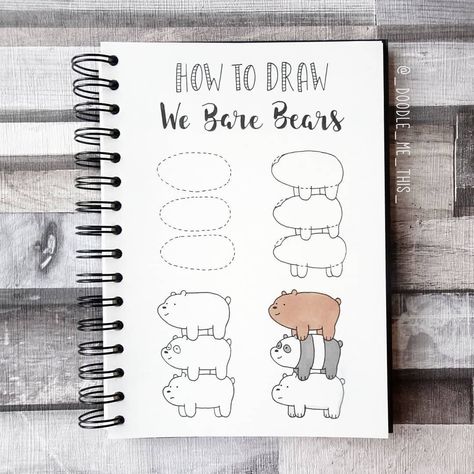 We Bare Bear, Bullet Journal Banner, Bullet Journal Notes, Bullet Journal Mood, Bullet Journal Aesthetic, Bullet Journal Notebook, Easy Doodle Art, Bullet Journal Themes, Bullet Journal Writing