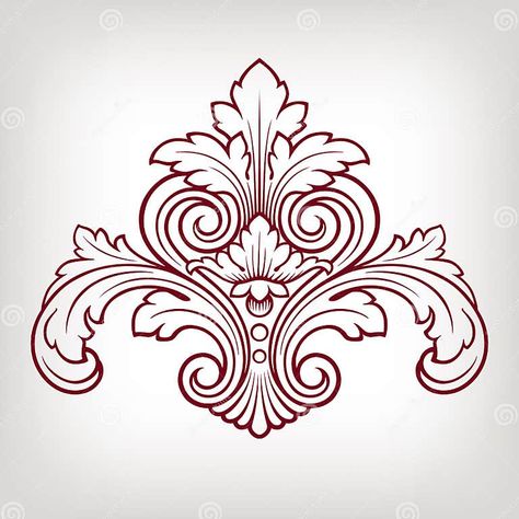 Vector Vintage Retro Pattern Design Element Stock Vector - Illustration of flourish, baroque: 24797393 Baroque Motifs Vector, Baroque Motifs Design Patterns, Redbubble Ideas, Baroque Motifs, Embossing Ideas, Peacock Embroidery Designs, Peacock Embroidery, Motifs Design, Frame Pattern