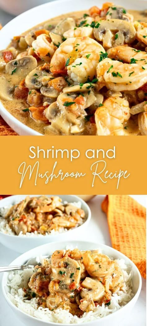 Shrimp and Mushroom Recipe - Yummy and fully Shrimp Mushroom Rice Recipes, Shrimp With Mushrooms Recipes, Mushroom And Shrimp Recipes, Shrimp Mushroom Recipes, Shrimp And Mushroom Recipes, Mushroom Shrimp Pasta, Shrimp With Mushrooms, Shrimp Healthy Recipes, Shrimp And Grits Casserole