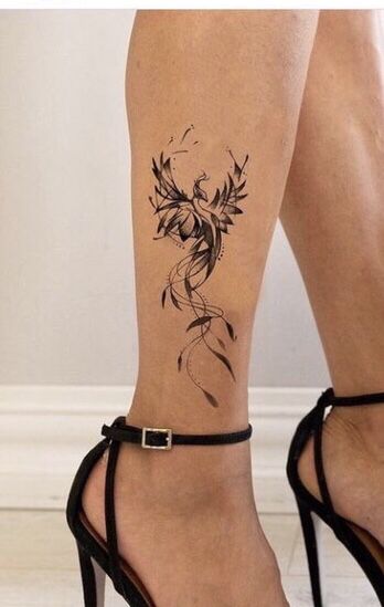 Phoenix Tattoo For Women, Phoenix Tattoo Women, Feniks Tattoo, Tattoo For Women Ideas, Tato Phoenix, Phoenix Tattoo Feminine, Small Phoenix Tattoos, Phoenix Tattoo Design, Anklet Tattoos