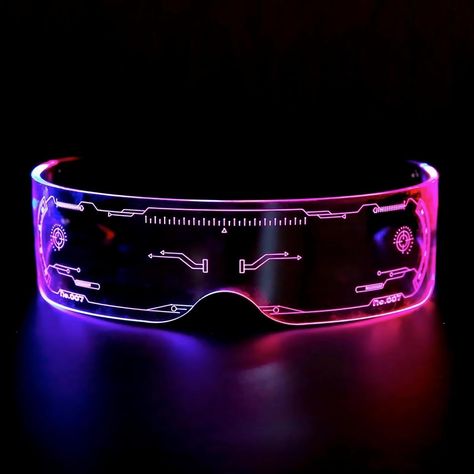 Amazon.com: Fuyeutk Glasses, shiny sunglasses, shiny party glasses, neon masks, toys, vocal music concert, decorative glasses, DJ (shape-1) : Toys & Games Cyberpunk Glasses, Led Sunglasses, Futuristic Glasses, Halloween Glasses, Adjustable Lamp, Party Glasses, Cool Glasses, Cool Technology, Future Technology