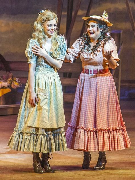 Oklahoma Musical Hairstyles, Oklahoma The Musical Costumes, Ado Annie Oklahoma, Oklahoma Musical Costumes, Oklahoma Costumes, Rodeo Hair, Theater Fashion, Oklahoma Musical, Theater Dress