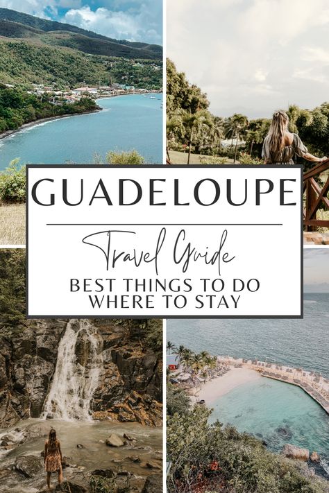 If you are planning a trip to Guadeloupe then this blog post will help you plan the most epic trip to this beautiful Carribean Island. This post includes ideas for the best things to do in Guadeloupe. There are activities in Guadeloupe for everyone, whether it be adventure or relaxation. If you are wondering where to stay in Guadeloupe I have also included a list of the best hotels in Guadeloupe. | french caribbean islands | best caribbean islands Guadalupe Caribbean, Guadeloupe Island, Best Caribbean Islands, Carribean Travel, French Caribbean, Forest Sounds, Caribbean Culture, Caribbean Vacations, Caribbean Travel