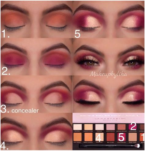 Easy Eye Makeup Tutorial, Make Up Diy, Natural Eye Makeup Tutorial, Bridal Makeup Tutorial, Apply Eyeshadow, Eye Makeup Palette, Bridal Eye Makeup, Makeup Tutorial Step By Step, Smink Inspiration