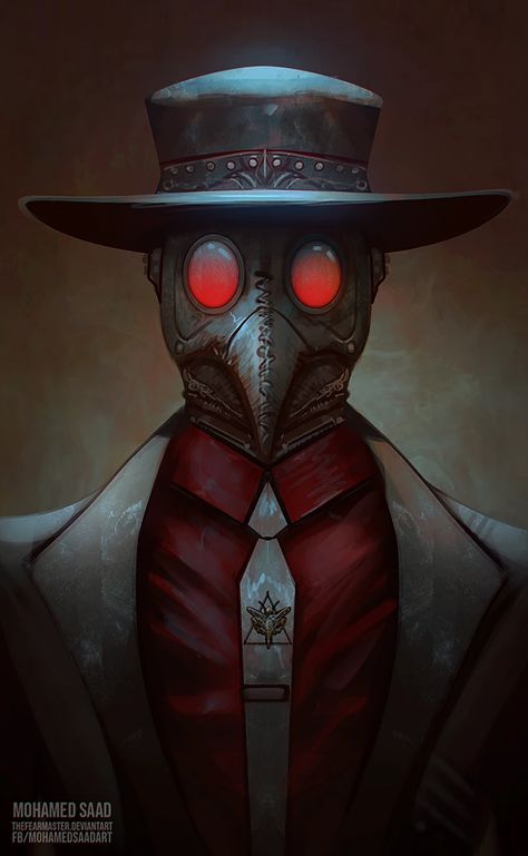 i painted plague doctor because he's cool - art post - Imgur Dr Plague, Plague Doctor, Top Hat, A Man, Red