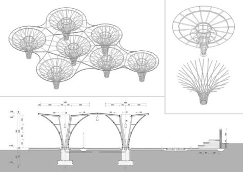 Light Up Garden, Garden Diagram, Bamboo Structure, Bamboo Architecture, Architecture Concept Diagram, Parametric Architecture, Bamboo Garden, Construction Details, Architecture Concept Drawings