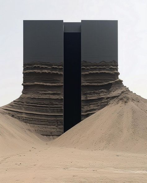 The Absolutely Minimalist and Epic Generative Architectural Inspirations by Jean Jacques Balzac » Design You Trust — Design Daily Since 2007 Minimalist Modern Architecture, Sand Architecture, Dune Architecture, Dune Design, Memorial Architecture, Collage Architecture, Trust Design, Brutalism Architecture, Architecture Collage