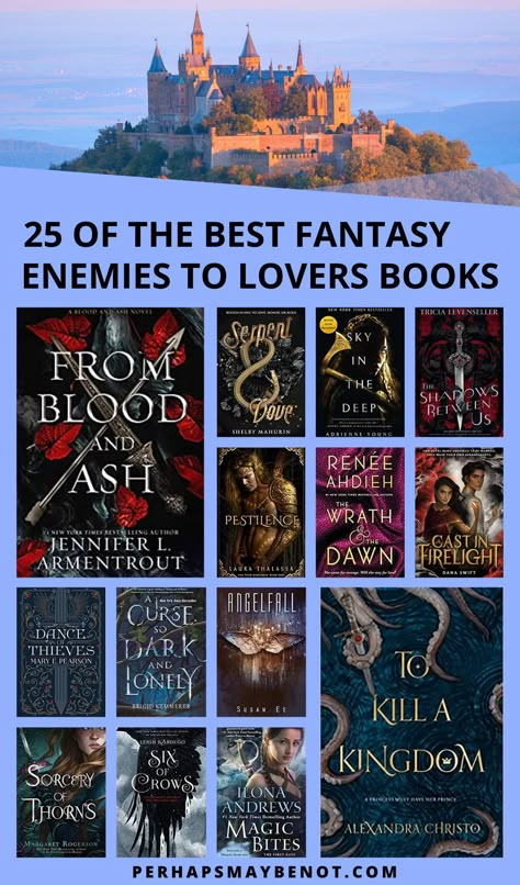 When the need to read a ‘hate at first sight’ romance book hits, nothing is better than a well-written enemies to lovers romance. From morally questionable villains to rivals from opposing kingdoms to foes on opposite sides of the battlefield, this curated list of fantasy enemies to lovers romances has it all #romance #fantasy #bestbooks #bookstoread #romancebooks #fantasybooks Fantasy Enemies To Lovers, Fantasy Enemies, Best Fantasy Books, Teenage Books To Read, Fantasy Romance Books, 100 Books To Read, رعب نفسي, Fantasy Books To Read, Enemies To Lovers