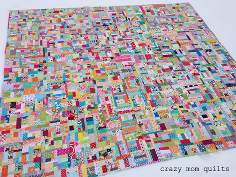 crazy mom quilts: scrap vortex QAL--week one Crumb Quilt, Colorful Quilt, Scrappy Quilt Patterns, Crazy Mom, String Quilts, Scrap Quilt Patterns, Scrappy Quilt, Crazy Quilt, Scrappy Quilts