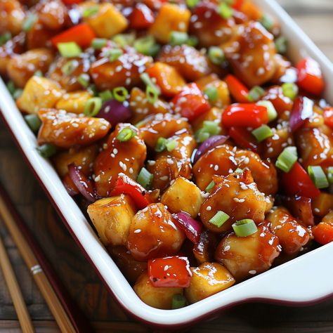 Baked Sweet and Sour Chicken: A Flavorful Favorite - Good For Recipes Chicken And Apricot Recipes, Sweet And Sour Baked Chicken, Oven Baked Sweet And Sour Chicken, Sweet And Sour Chicken With Pineapple, Sheet Pan Sweet And Sour Chicken, Sweet Sour Chicken Recipes, Baked Sweet And Sour Chicken, Sweet And Sour Chicken Recipe, Chicken Lickin