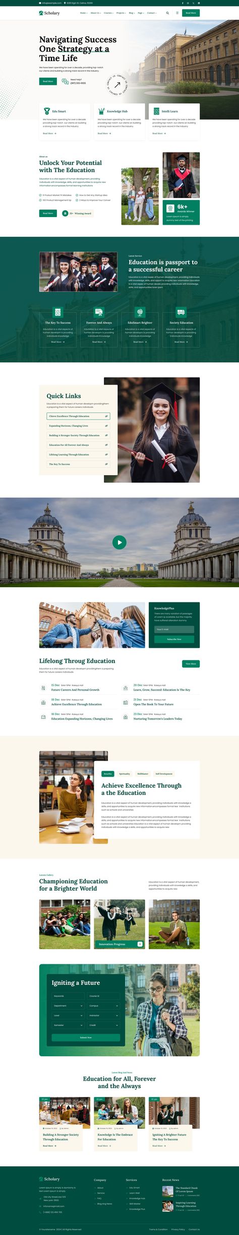 Scholary - University, School and Coaching Figma Template Figma Hacks, University Website Design, School Web Design, School Website Design, School Website Templates, Webpage Design Layout, Web Design Inspiration Layout, Business Website Design Templates, School Websites