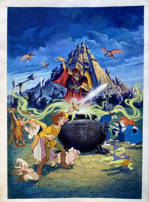 The Black Cauldron Fanart, The Horned King The Black Cauldron, Disney Black Cauldron, Black Cauldron Disney, Chronicles Of Prydain, Black Cauldron Horned King, Disney The Black Cauldron, Magic Cauldron Illustration, Horned King