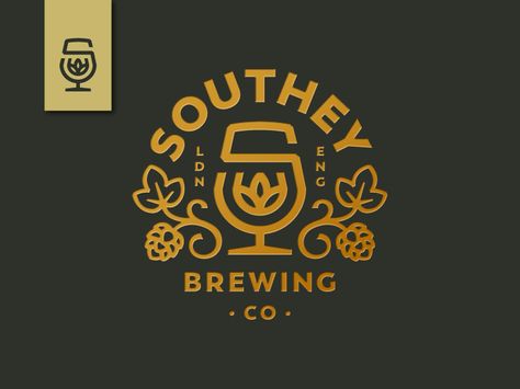 Southey Brewing by Jared Jacob Upscale Restaurant Logo, Grape Logo, Brewery Logo Design, Beer Logo Design, Beer Logos, Brewery Logos, Brewery Logo, Wine Logo, Beer Logo