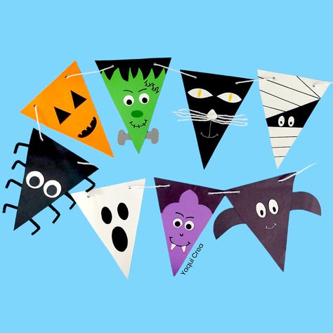 Guirnalda / Banderines Halloween Ideas para Decorar fáciles Ideas Para Decorar Halloween, Diy Halloween Banner, Halloween Flashcards, Jump Park, Halloween Games For Kids, Halloween Arts And Crafts, Adornos Halloween, Halloween Banner, Printable Banner