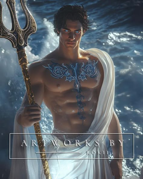 Rokea Lubaba (Rokii) (@artworks_by_rokii) • Photos et vidéos Instagram Artworks By Rokii, Rokii Artworks, Zeus Percy Jackson, Fantasy Person, Greek Mythology Zeus, Warrior Man, Mermaid Man, Doberman Love, Greek Mythology Art