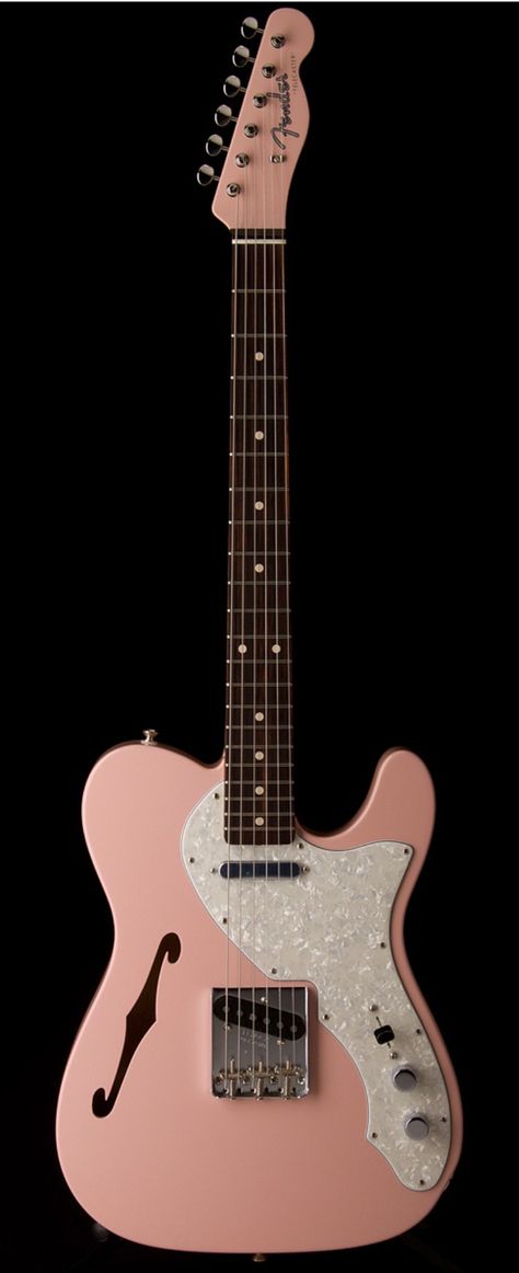 FENDER Master Built 1960 Thinline Telecaster  Shell Pink by Yuriy Shishkov | Guitar Center Fender Thinline Telecaster, Pink Telecaster, Thinline Telecaster, Fender Tele, Telecaster Thinline, Pink Guitar, Best Guitar Players, Bass Guitar Lessons, Best Guitar