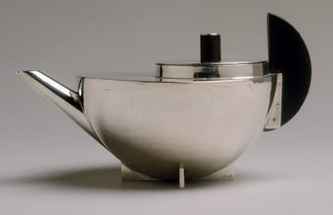 Marianne Brandt: Tea infuser and strainer (2000.63a-c) | Heilbrunn Timeline of Art History | The Metropolitan Museum of Art Art Deco Teapot, Eileen Gray, Ludwig Mies Van Der Rohe, Silver Teapot, Bauhaus Art, Walter Gropius, History Timeline, Josef Albers, Marcel Breuer