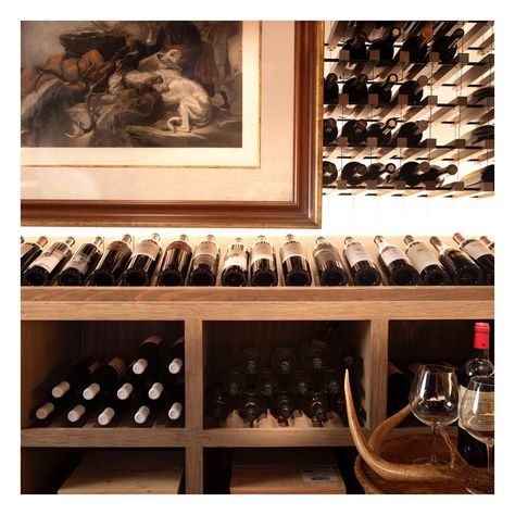 D I X O N  R Y E on Instagram: “Custom shelving, lighting and styling made this wine cellar a dream project for our team. Anyone else suddenly want a glass of red? → More…” Shelving Lighting, Shelf Under Tv, Montgomery Homes, Wine Cellar Basement, Glass Shelves Kitchen, Wine Cellar Door, Home Wine Cellars, Home Bar Design, Wine Cellar Design