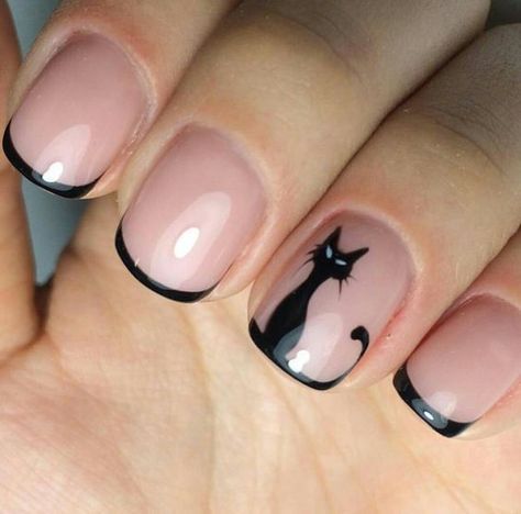 Cat Nail Designs, Cat Nail Art, Halloween Acrylic Nails, Nagel Tips, Her Nails, Christmas Nails Acrylic, Cat Nails, Nail Swag, Black Nail