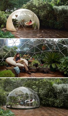 Create A Cozy Room In Your Backyard With A Garden Igloo Garden Igloo, Small Space Interior Design, Backyard Pavilion, Geodesic Dome, Garden Pictures, Camping Ideas, Glass Dome, Backyard Garden, Backyard Landscaping