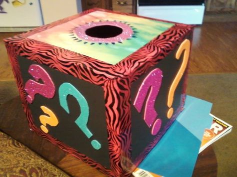 mystery box for school Diy Mystery Box Ideas, Mystery Box Design, Mystery Box Ideas, Kids Programs, Body Parts Preschool, Nursery Activities, Suggestion Box, Sensory Boxes, Sound Boxes