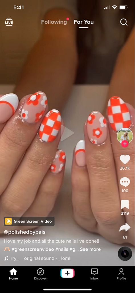 Clemson Tiger Nails, Clemson Nails, Nail Party, Preppy Nails, Nail Vibes, Tiger Nails, Preppy Inspo, Teen Nails, Girly Acrylic