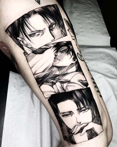 Felipe Kross on Instagram: “" LEVI ACKERMAN " - Captain Levi from 'Attack on Titan' 🔥. Thank you Sindy for letting me do this one and for the honor of being part of…” Captain Levi Tattoo, Levi Tattoo, Neverland Tattoo, Titan Tattoo, Attack On Titan Tattoo, Yakuza Tattoo, Manga Tattoo, Captain Levi, Trash Polka