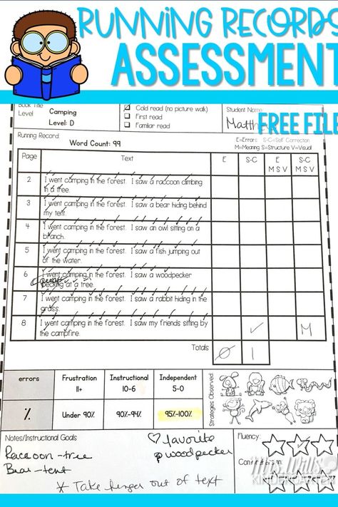 Running Records Template and Assessment examples and free file! Learn how to complete the running record assessment form. Learn why running records help you analyze readers and help you learn what to teach next. FREE printable file is included. Tutoring Activities, Running Records, Guided Reading Lesson Plans, Kindergarten Freebies, Guided Reading Lessons, Reading Assessment, Spanish Immersion, Substitute Teaching, Homeschool Teacher