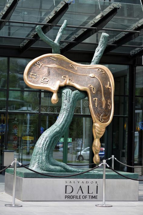 Salvador Dali sculpture Profile of Time. Image was taken in August 2012 in Wrocl , #Affiliate, #sculpture, #Profile, #Salvador, #Dali, #Time #ad Dali Clock, Melting Clock, Bronze Sculpture Animal, Famous Sculptures, Clock Painting, Marcel Duchamp, Georges Seurat, Iconic Artwork, Elephant Statue