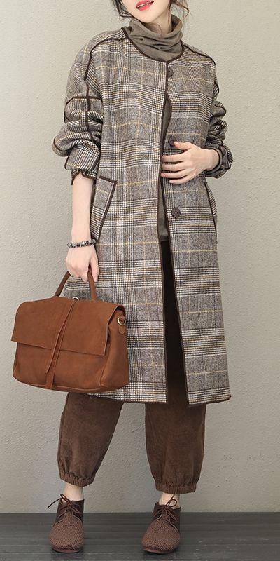 Long Coat For Women, Hooded Sweatshirt Dress, Mode Chanel, Iranian Women Fashion, Long Coats, Coat For Women, Mode Casual, Coat Outfits, Gray Plaid