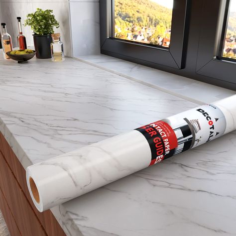 PRICES MAY VARY. Countertop Contact Paper Marble 🏚️ -【Size】：The size of each roll is 30"×120" (2.5ft×9.8ft), covers an area of 25 sq.ft. Strong coverage and available in a variety of sizes. Upgrade and thickened marble contact paper, more durable. 🏚️ -【Features】：Countertop contact paper, peel and stick wallpaper, with strong adhesion backing, just self adhesive! Removable wallpaper for easy repositioning without damaging decorative surfaces or leaving a sticky residue. It is very friendly to b Peel And Stick Countertop Kitchen Laminate, Peel And Stick Countertop Kitchens Floor, Peel And Stick Countertop Kitchens Granite, Laminate Countertops For Bathroom, Chalkboard Countertops Over Laminate, Quartz Peel And Stick Wallpaper, Laminate Countertops With White Cabinets Kitchen, Painted Countertops Rv, Replace Countertop With Granite