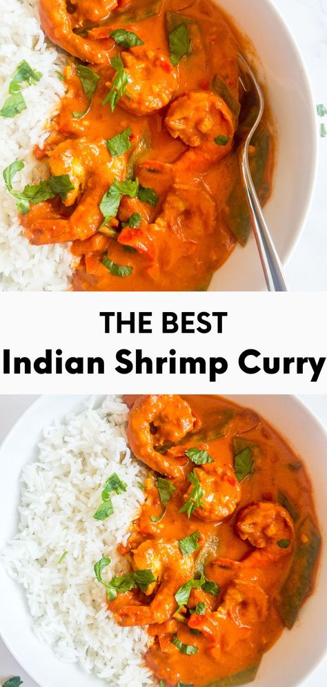 Indian Shrimp, Shrimp Curry Recipe, Curry With Coconut Milk, Coconut Curry Shrimp, Shrimp Curry, Curry Recipes Easy, Vegetarian Meal Prep, Healthy Weeknight Dinners, Curry Shrimp