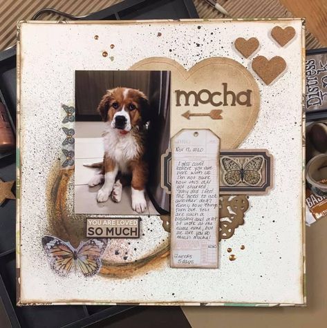 Dog Scrapbook Layouts, Pet Scrapbook Layouts, Scrapbook Planning, Scrapbook Gallery, Dog Scrapbook, Scrapbook Design Layout, Beautiful Scrapbook Layouts, Holiday Scrapbook, Scrapbooking Layouts Baby