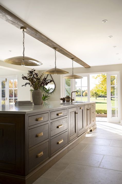 Stone Floor Kitchen, Stone Kitchen Floor, Countryside Kitchen, Autumn Kitchen, Country Cottage Kitchen, Kitchen Floors, Indoor Tile, Limestone Tile, Cottage Kitchens