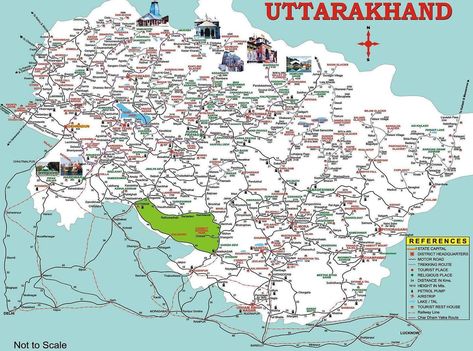 Uttarakhand Tourism, Asian Paints Colours, Road Maps, Indian History Facts, Holiday Travel Destinations, India Map, Asian Paints, Tourist Map, Tourist Guide