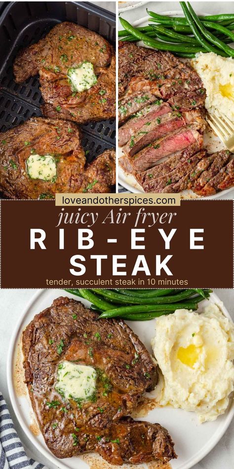 Ribeye Steak Air Fryer, Air Fryer Ribeye Steak Medium Well, Ribeye Air Fryer Recipes, Ribeye Steak Instant Pot Recipes, Air Fryer Ribeye Steak Medium Rare, Instant Pot Ribeye Steak, Air Fryer Ribeye Steak Medium, Air Fry Ribeye Steak, Ribeye Air Fryer