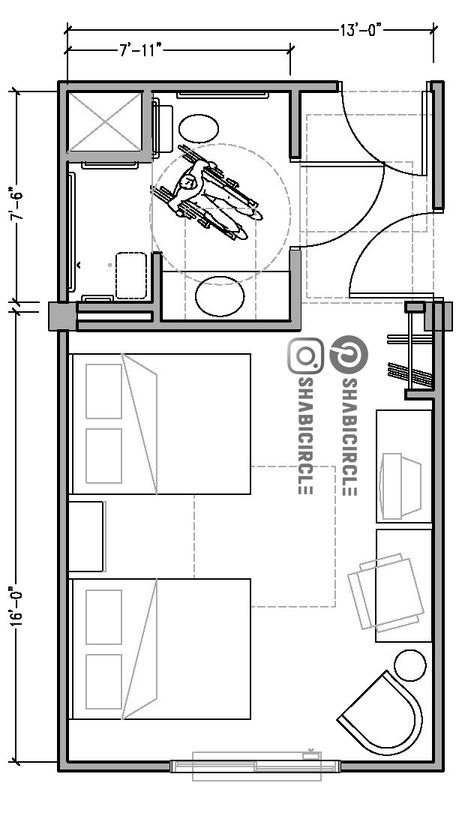 Hotel Room Plan, Hotel Room Design Plan, Hotel Bedroom Design, Accessible Bathroom Design, Hotel Floor Plan, Hotel Floor, Bathroom Dimensions, Hotel Concept, Hotel Plan